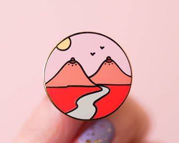 Little Woman Goods - Boob Mountains Enamel Pin- Cute Landscape Boob Art