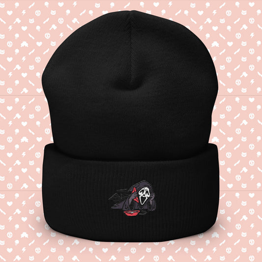 Like, OMG Scream! Ghostface Embroidered Cuffed Beanie