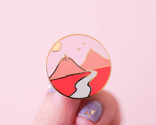 Little Woman Goods - Boob Mountains Enamel Pin- Cute Landscape Boob Art
