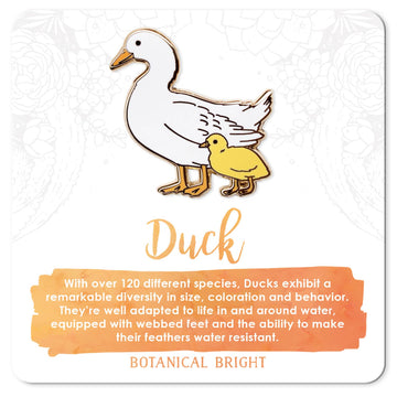 Botanical Bright - Duck & Duckling Enamel Pin