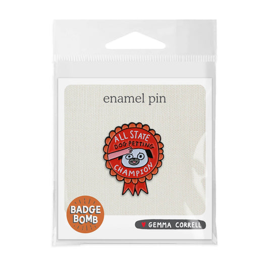 Badge Bomb - Dog Petting Champion Enamel Pin