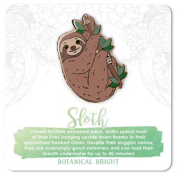 Botanical Bright - Sloth Enamel Pin