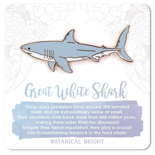 Botanical Bright - Great White Shark Enamel Pin
