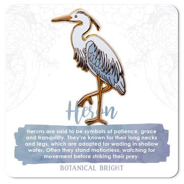 Botanical Bright - Heron Enamel Pin