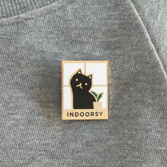 Everyday Olive - Indoorsy Pin: Black Cat / Gold