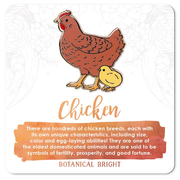 Botanical Bright - Chicken & Chick Enamel Pin