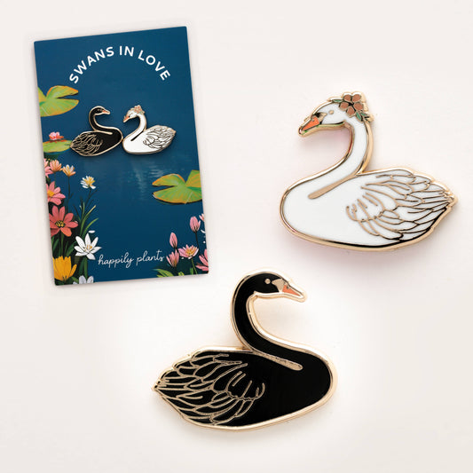 Happily Plants - Swans in Love Pin Set