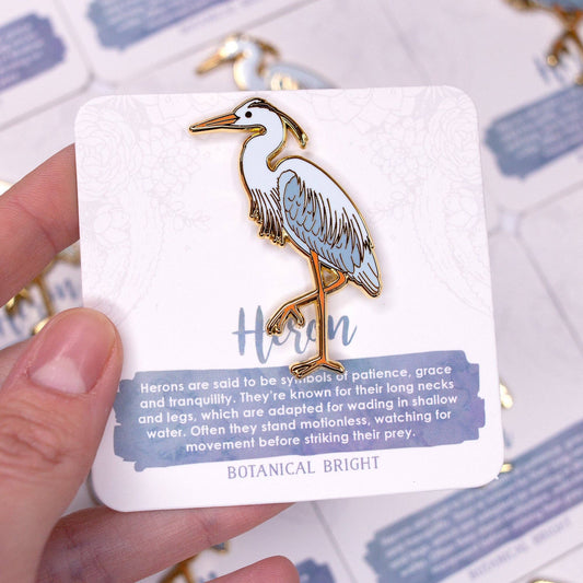Botanical Bright - Heron Enamel Pin