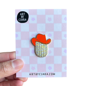 Art by Ciara - Cowboy Corn Enamel Pin