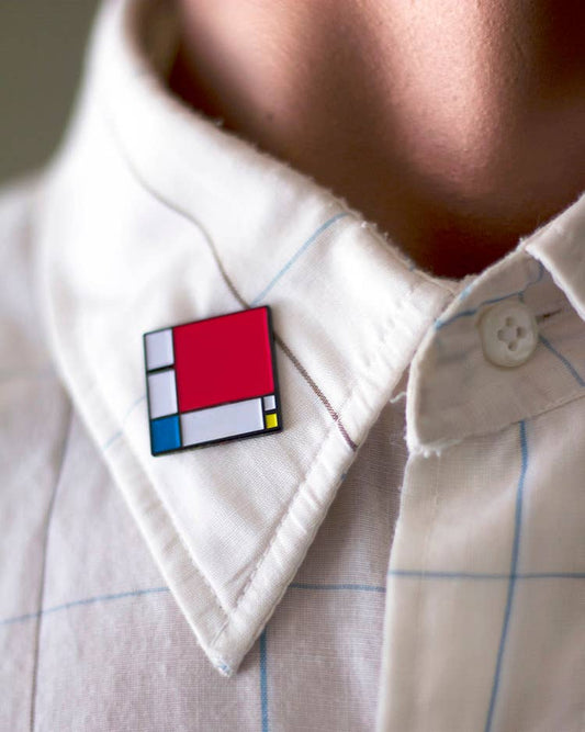 Pin Museum - Composition II in Red, Blue, and Yellow Enamel Pin