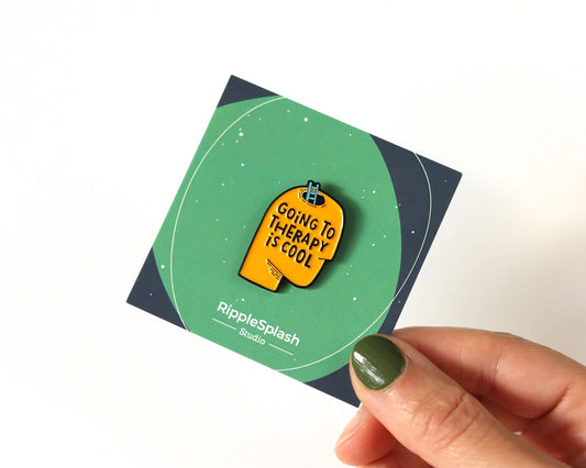 RippleSplash Studio - Going to Therapy Is Cool Enamel Pin