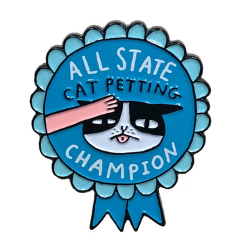 Badge Bomb - All State Cat Petting Champion Enamel Pin