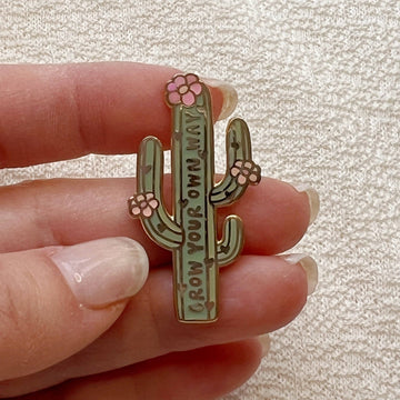 Kindness is Magic - Grow Your Own Way Cactus Enamel Pin