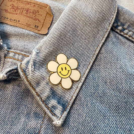 Kindness is Magic - Smiley Daisy Enamel Pin
