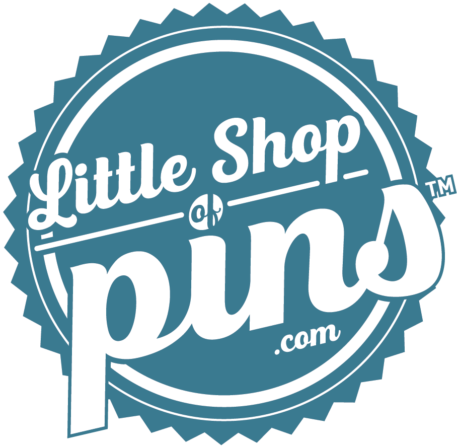 Little Shop of Pins logo over white