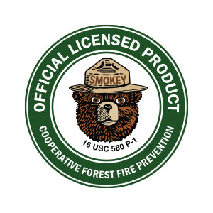Official Licensed Product of Smokey Bear logo on white background