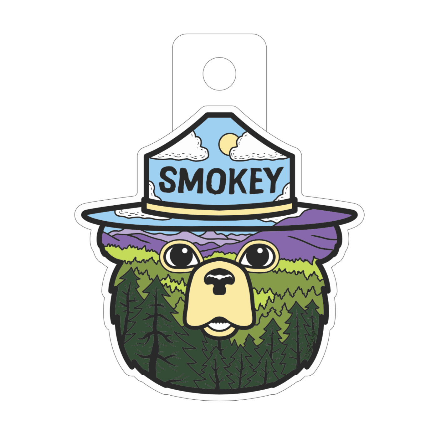 Smokey Bear Forest Vinyl Sticker