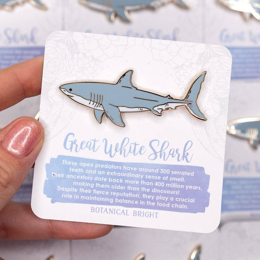 Botanical Bright - Great White Shark Enamel Pin