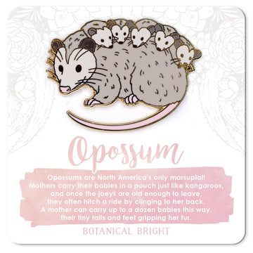 Botanical Bright - Opossum Enamel Pin