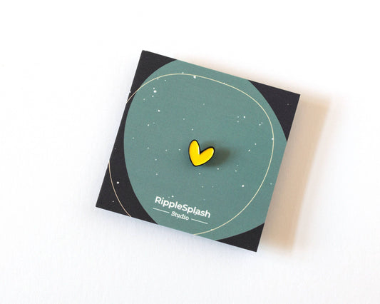 RippleSplash Studio - Yellow Heart Enamel Pin