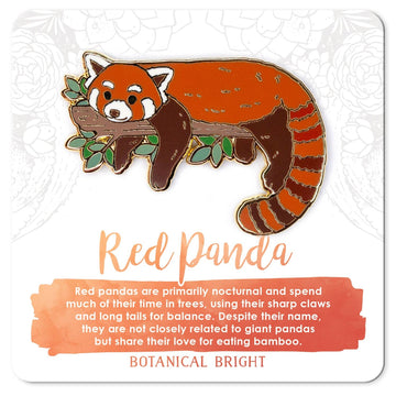 Botanical Bright - Red Panda Enamel Pin