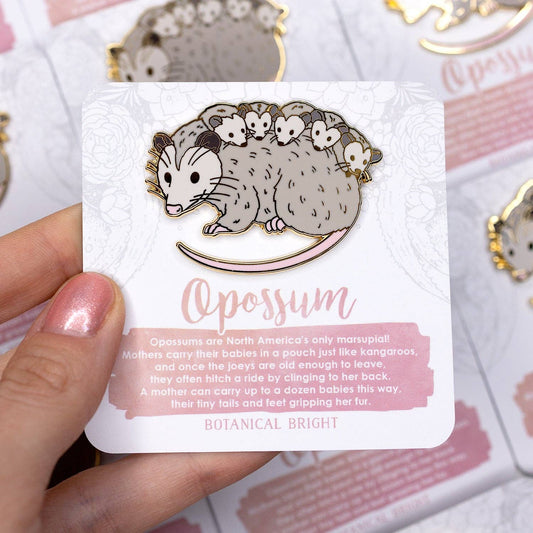 Botanical Bright - Opossum Enamel Pin