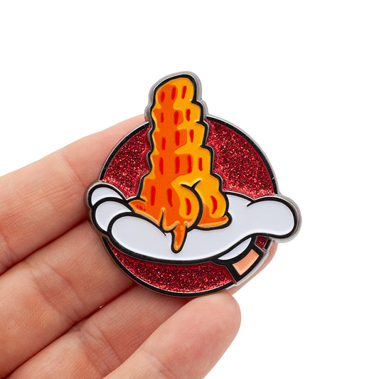 Leaning tower of Cheek-za Enamel Pin