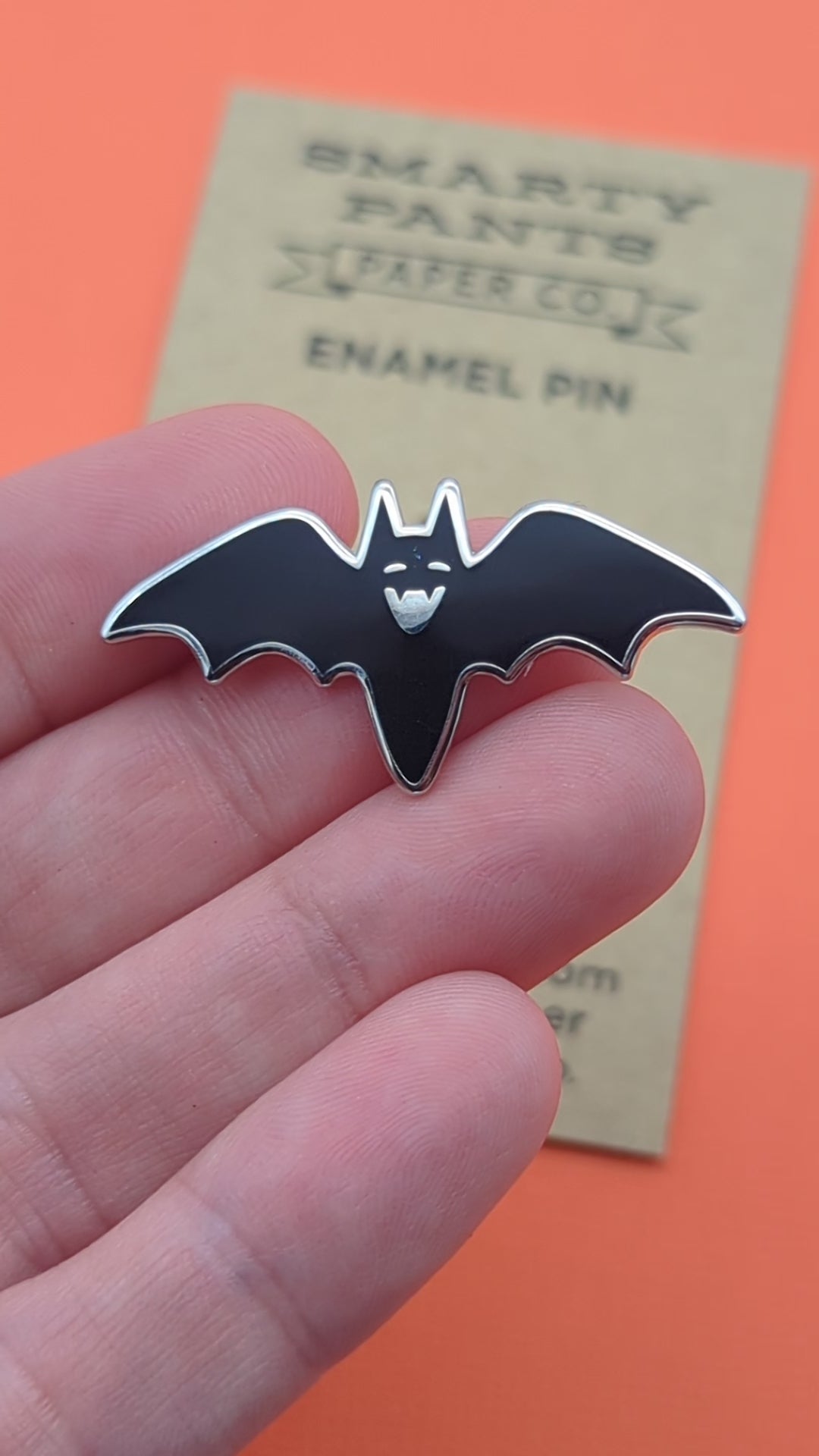 Black and Silver Bat Pin