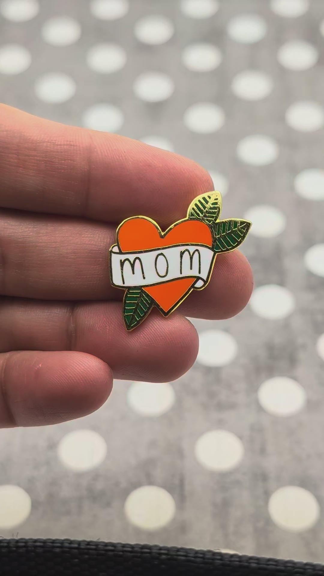 Mom Heart Enamel Pin Video