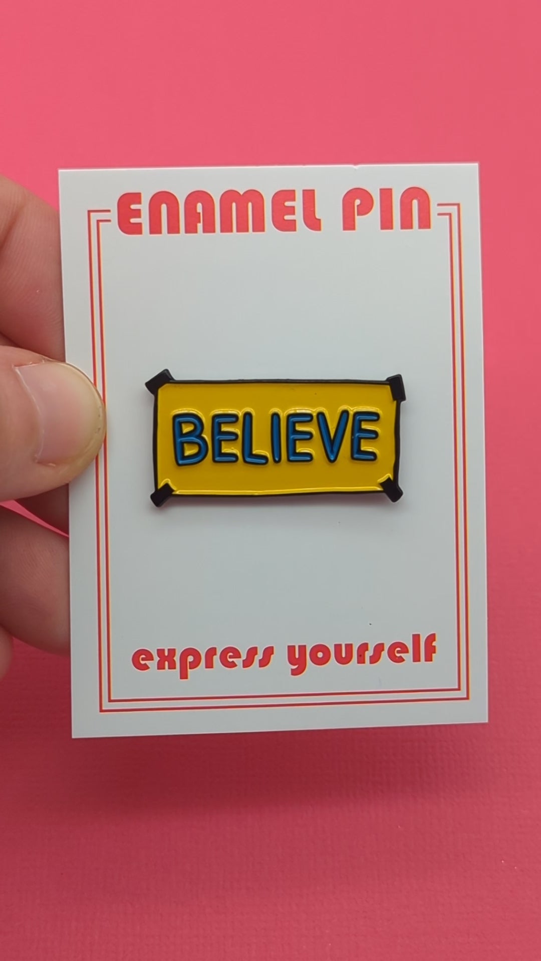 Ted Lasso Believe Sign Enamel Pin Video