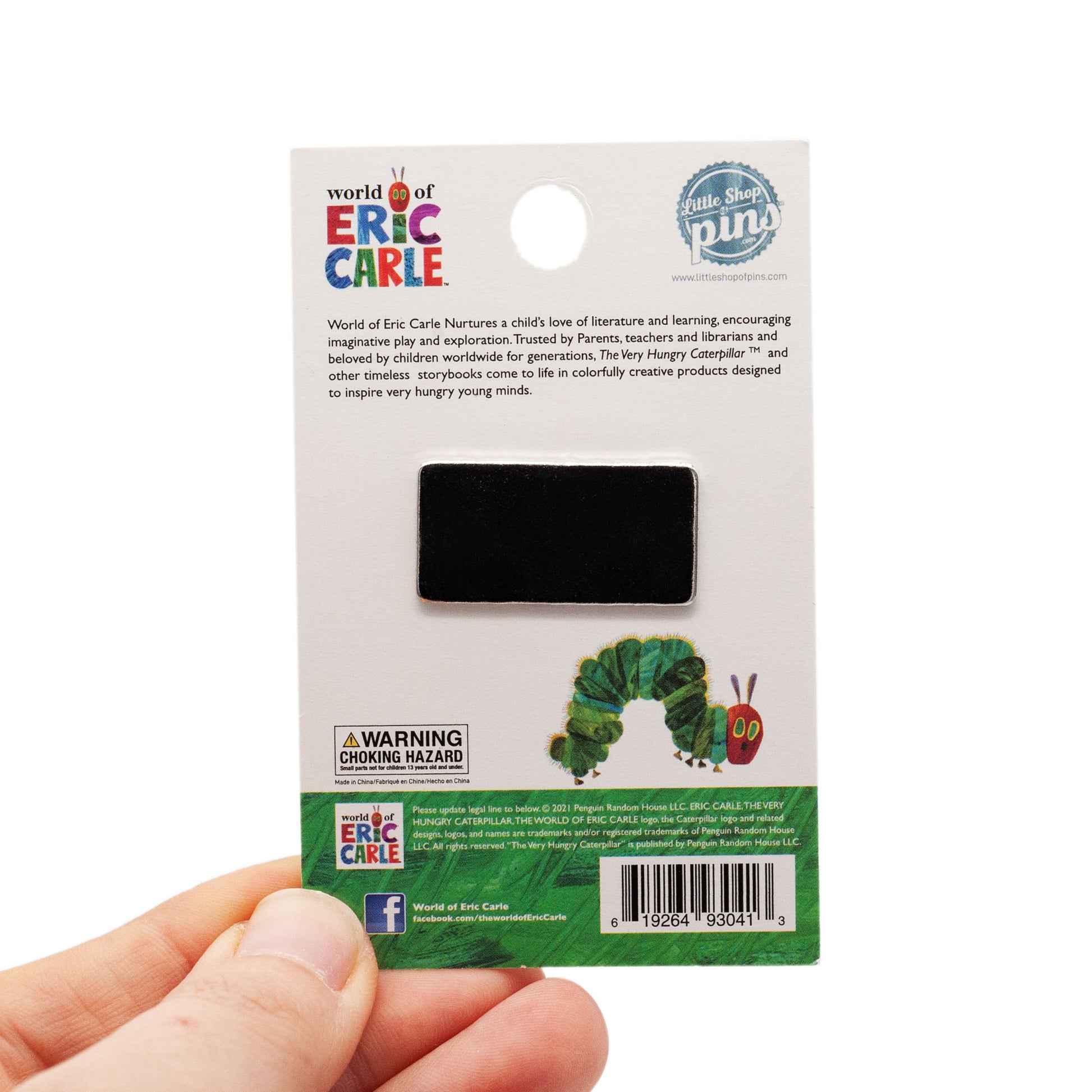 back of World of Eric Carle backing card with legal.