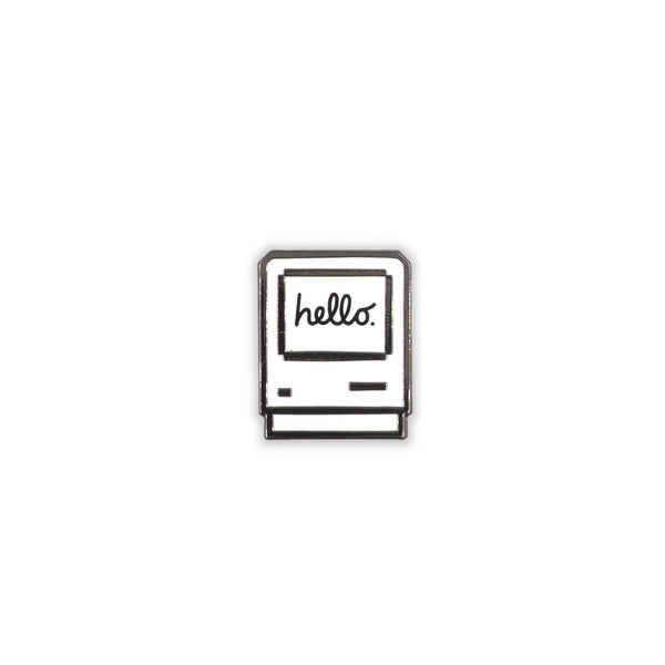 Personal computer icon with a "hello" script inside.